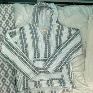 white and gray baja light hoodie